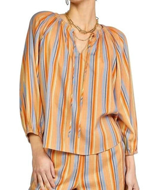 Current Air - Multi Stripe Round Neck Blouse