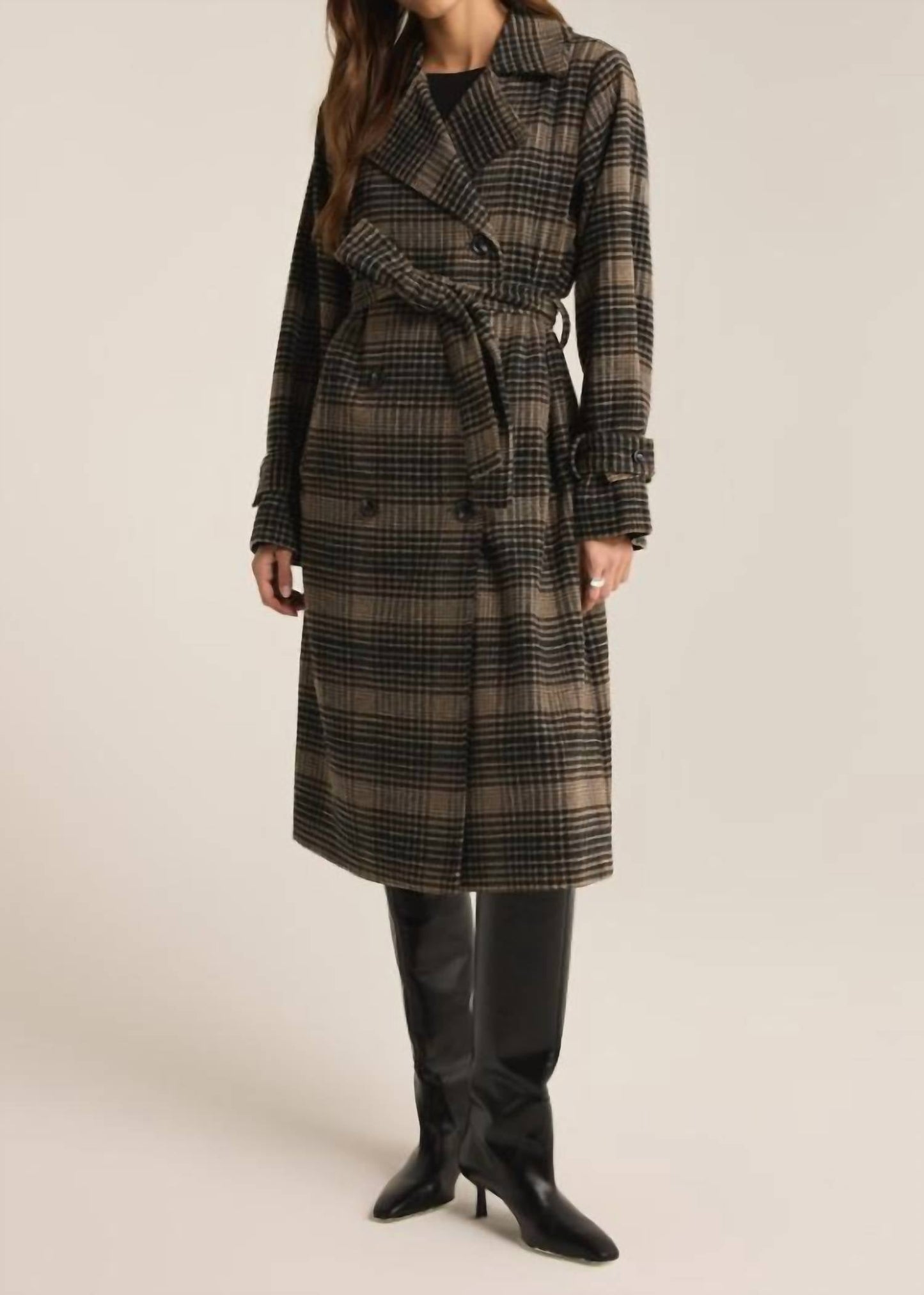 Z Supply - Women's Jackie Plaid Trench Coat