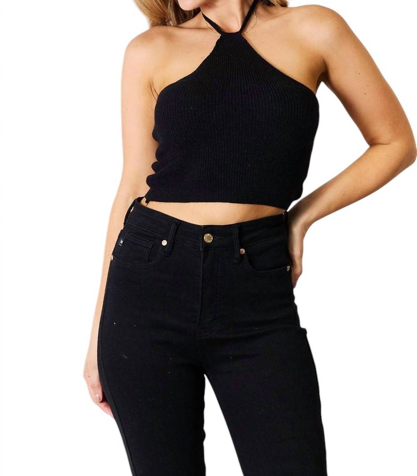 Basic Bae - Ribbed Halter Neck Top