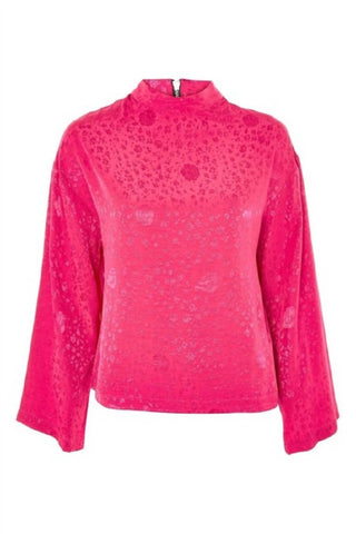 Topshop - Jacquard Kimono Sleeve Floral Top