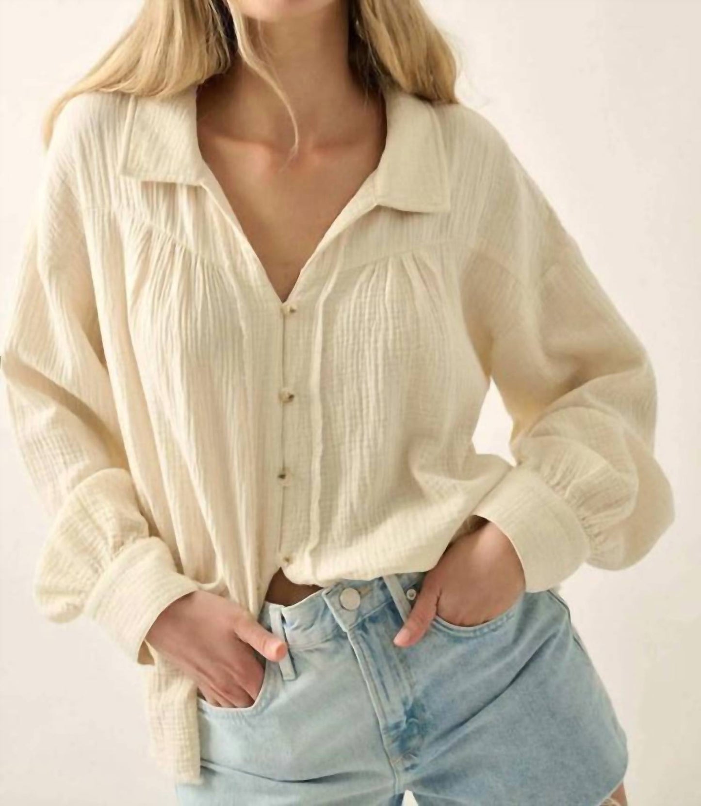 Promesa - Cotton Raw-edge Button-up Shirt