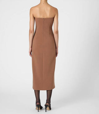 French Connection - AZRA TWILL STRAPLESS MIDI DRESS