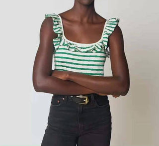 Nation Ltd - Rosa Stripe Ruffle Tank Top