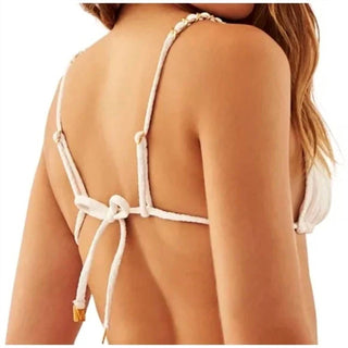 Aquamanile - White Bikini Heather Top And Gatsby Full Cut Bottom