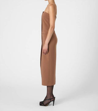 French Connection - AZRA TWILL STRAPLESS MIDI DRESS