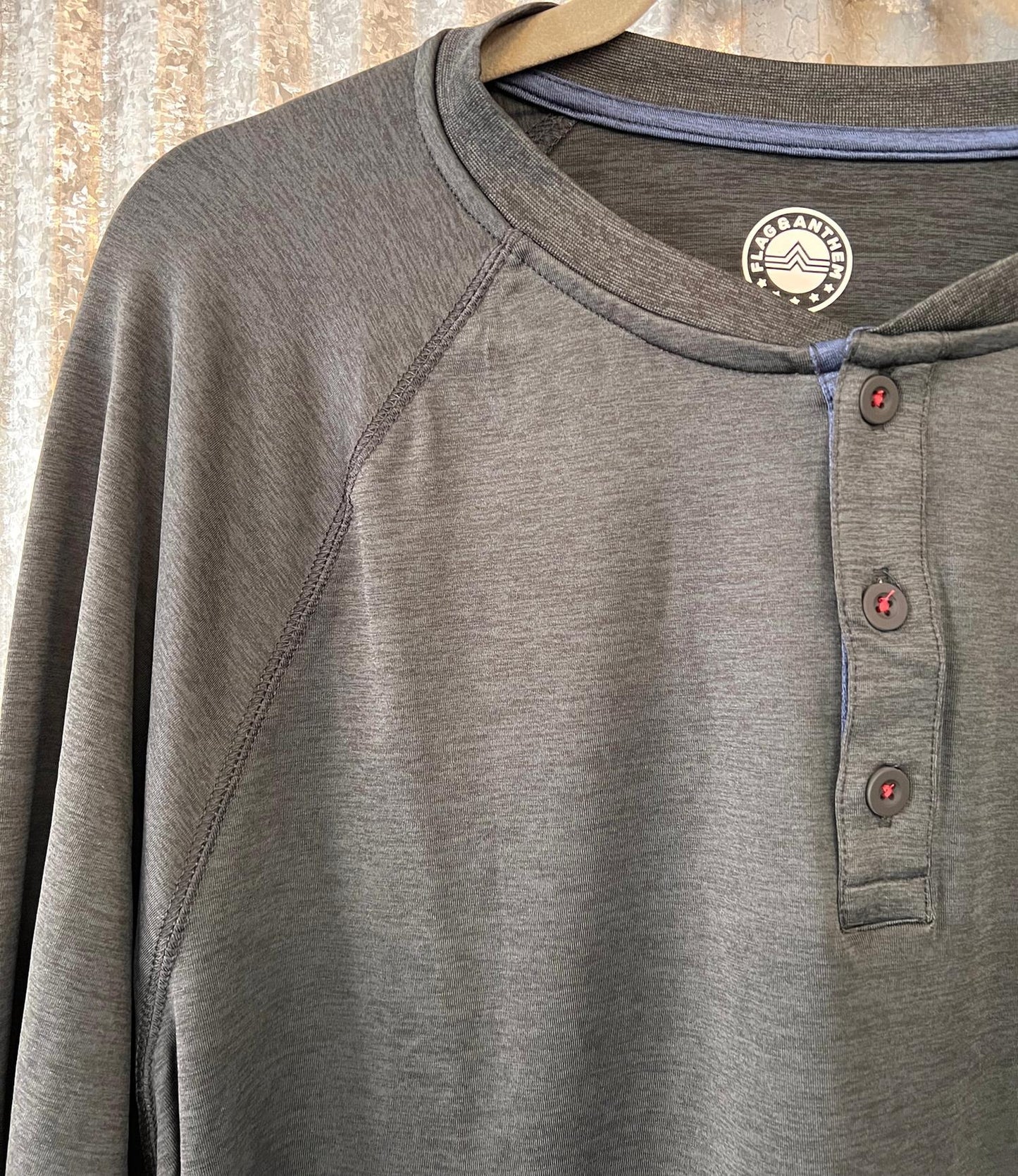 Flags & Anthem - Men's Hanover Long Sleeve Performance Henley Tee