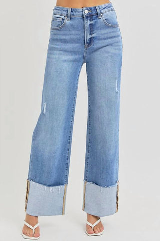Risen - High Rise Wide Cuff Jeans
