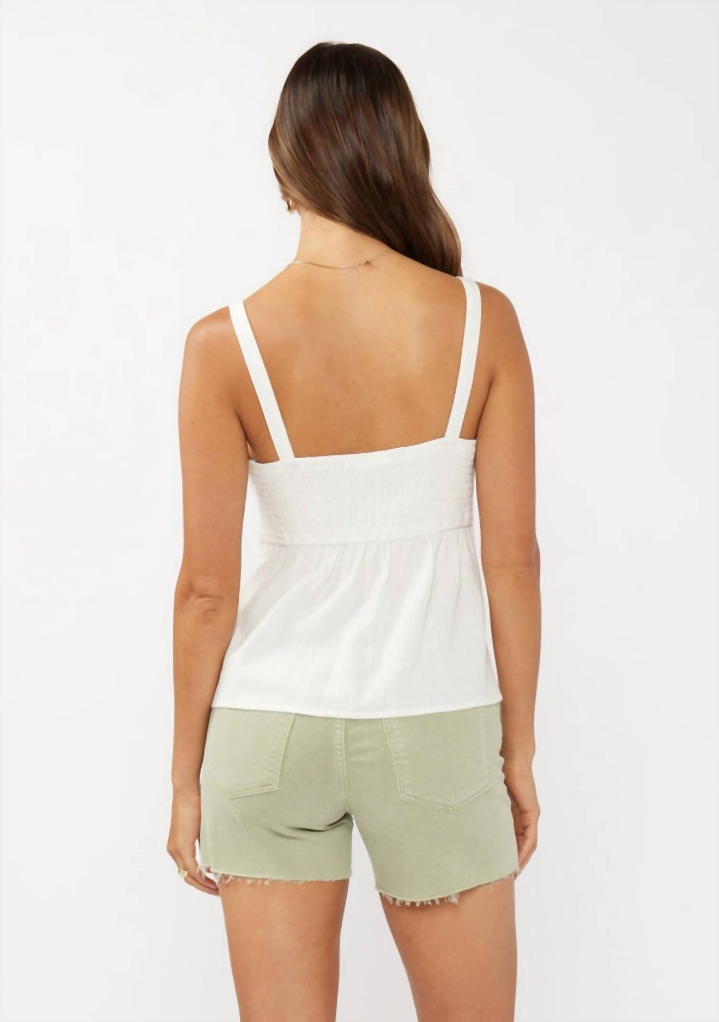 Lovestitch - LACE TRIM BUTTON DOWN TANK