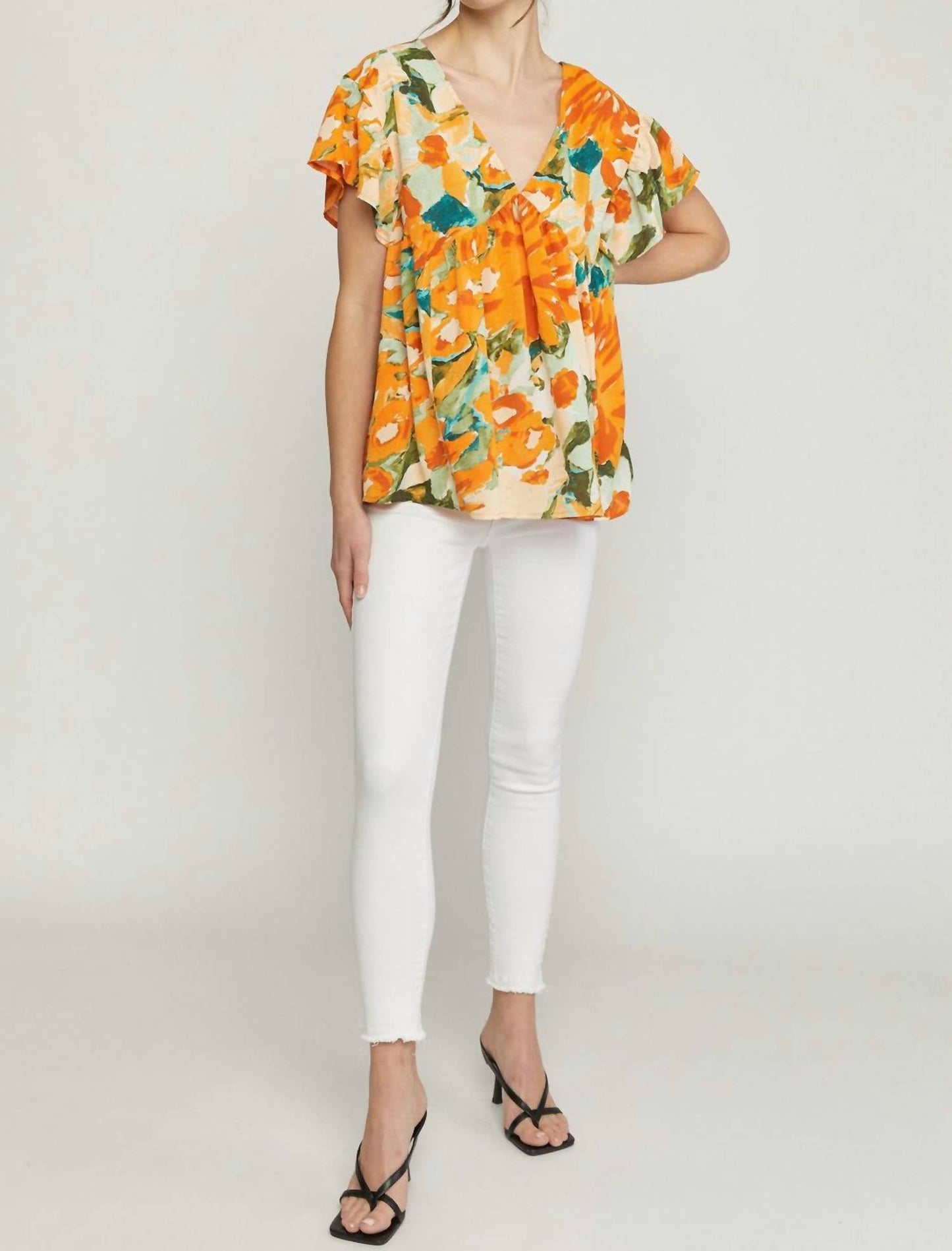 Entro - Printed Babydoll Top