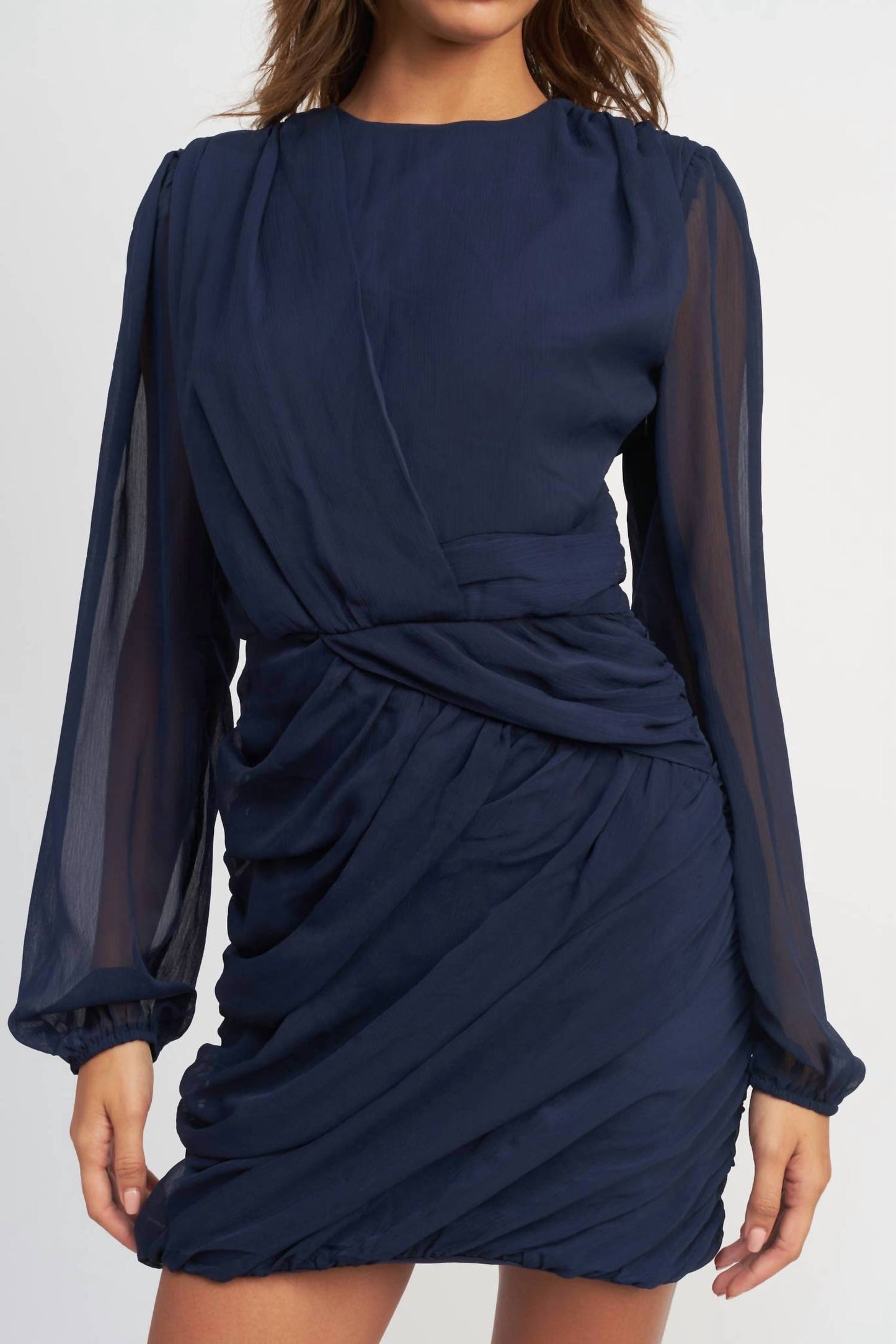 Emory Park - Long Sleeve Ruched Mini Dress