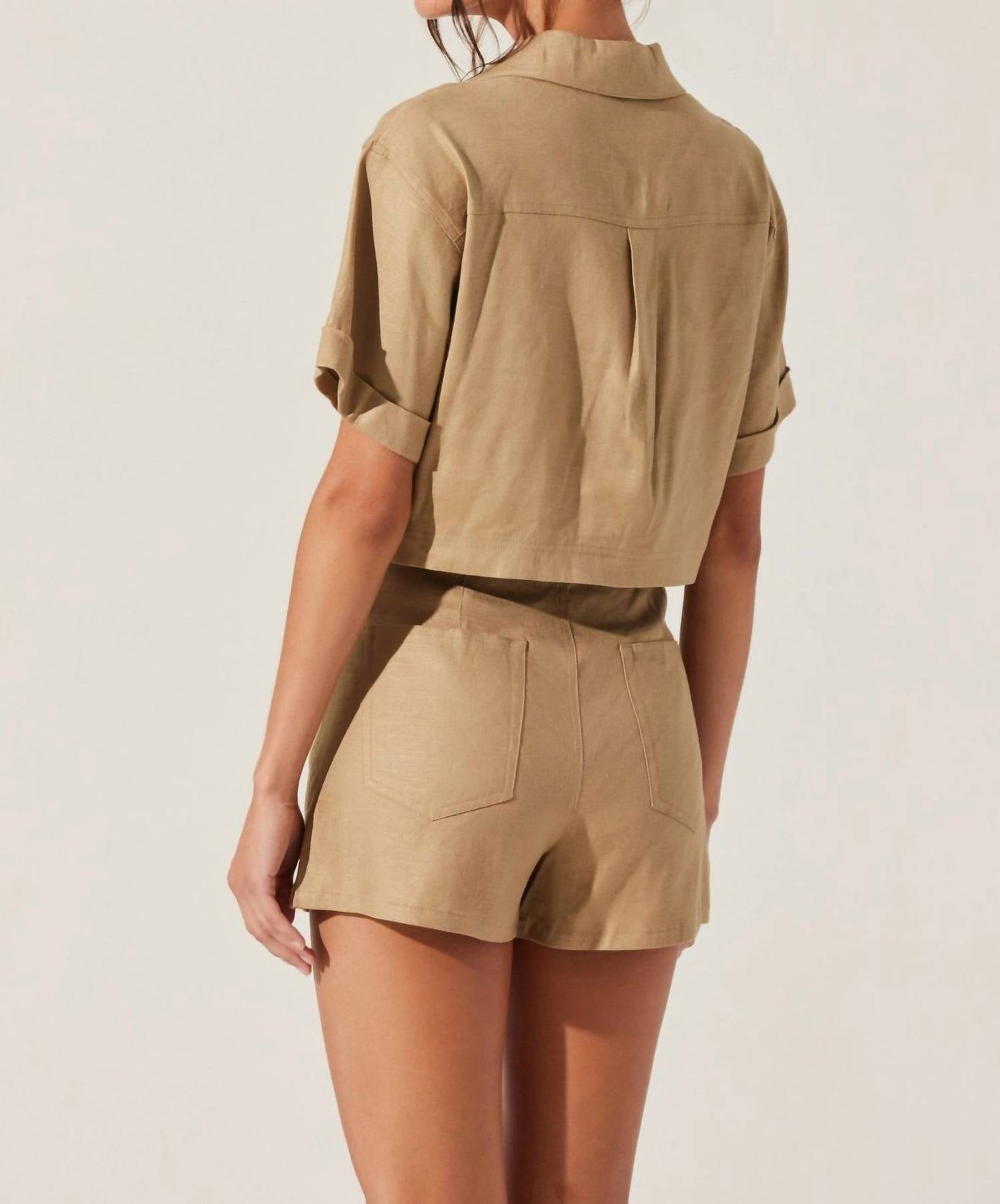 Astr - Deborah Linen Blend Safari Top