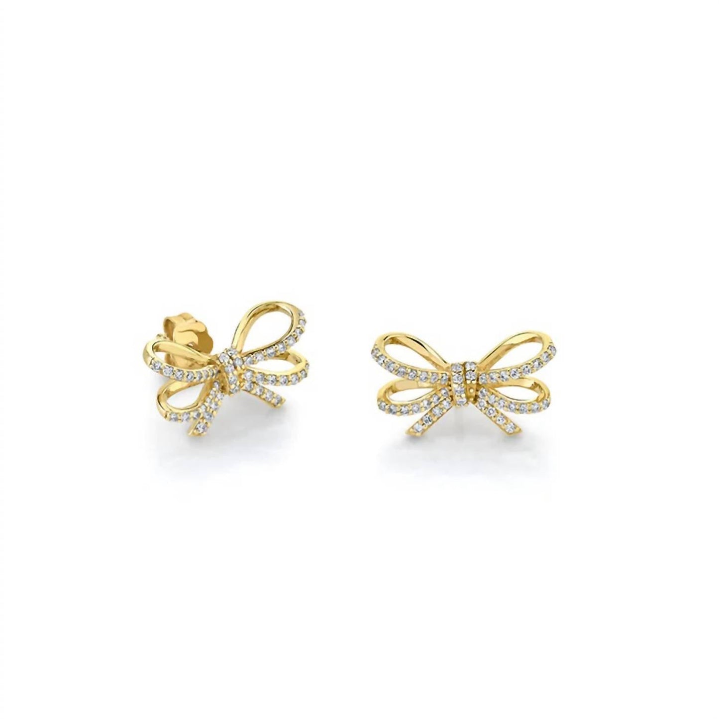 Sydney Evan - Pave Double Bow Studs Earring