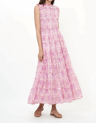 Oliphant - Sleeveless Smocked Maxi Dress