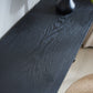 59.2in Black Carved Wooden Console Table with Lower Storage Shelf and Drawers