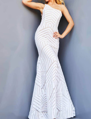 Jovani - Geometric Sequined Gown
