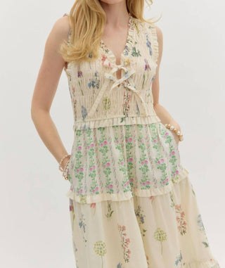 Entro - Tiered Floral Midi Dress