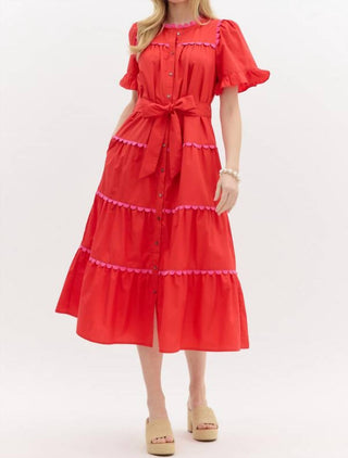 Entro - Scalloped Midi Dress