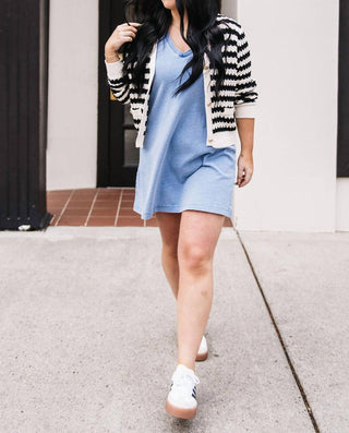 Z Supply - Knit Denim V-neck Mini Dress