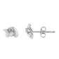 .925 Sterling Silver Round Cut Diamond Fashion Stud Earrings (0.10 cttw, I-J Color, I2-I3 Clarity)