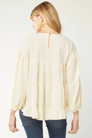 Entro - Embroidered Swiss Dot Blouse