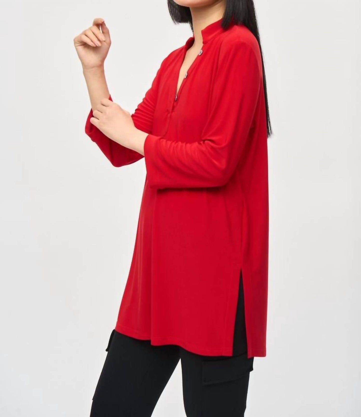 Joseph Ribkoff - Mandarin Collar 3/4 Sleeve Trapeze Tunic