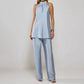 Raizz - Gisele Satin Top And Pants Set With Scarf