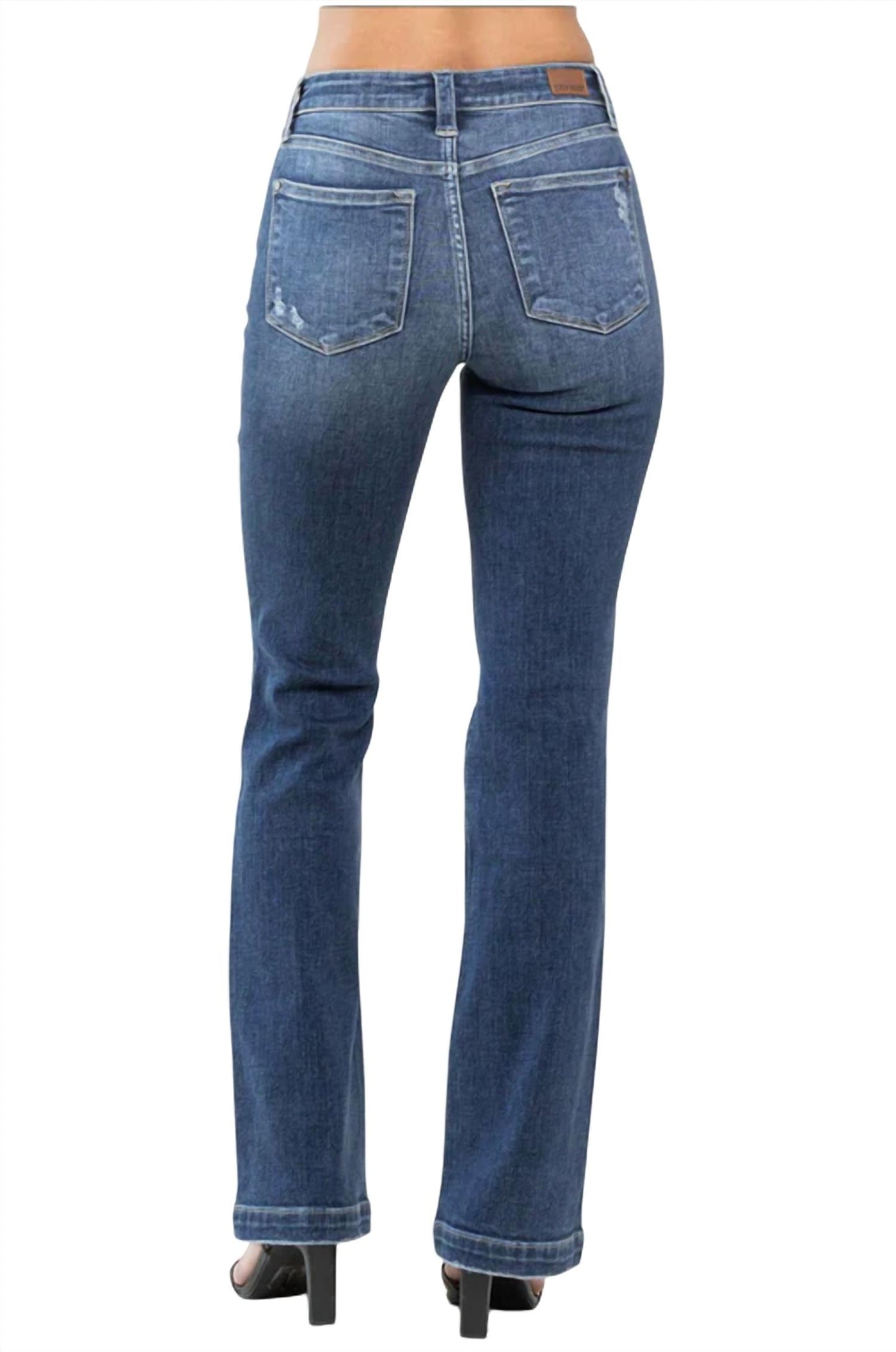 Judy Blue - Lilith Mid Rise Hand Sand Destroyed Bootcut Jean