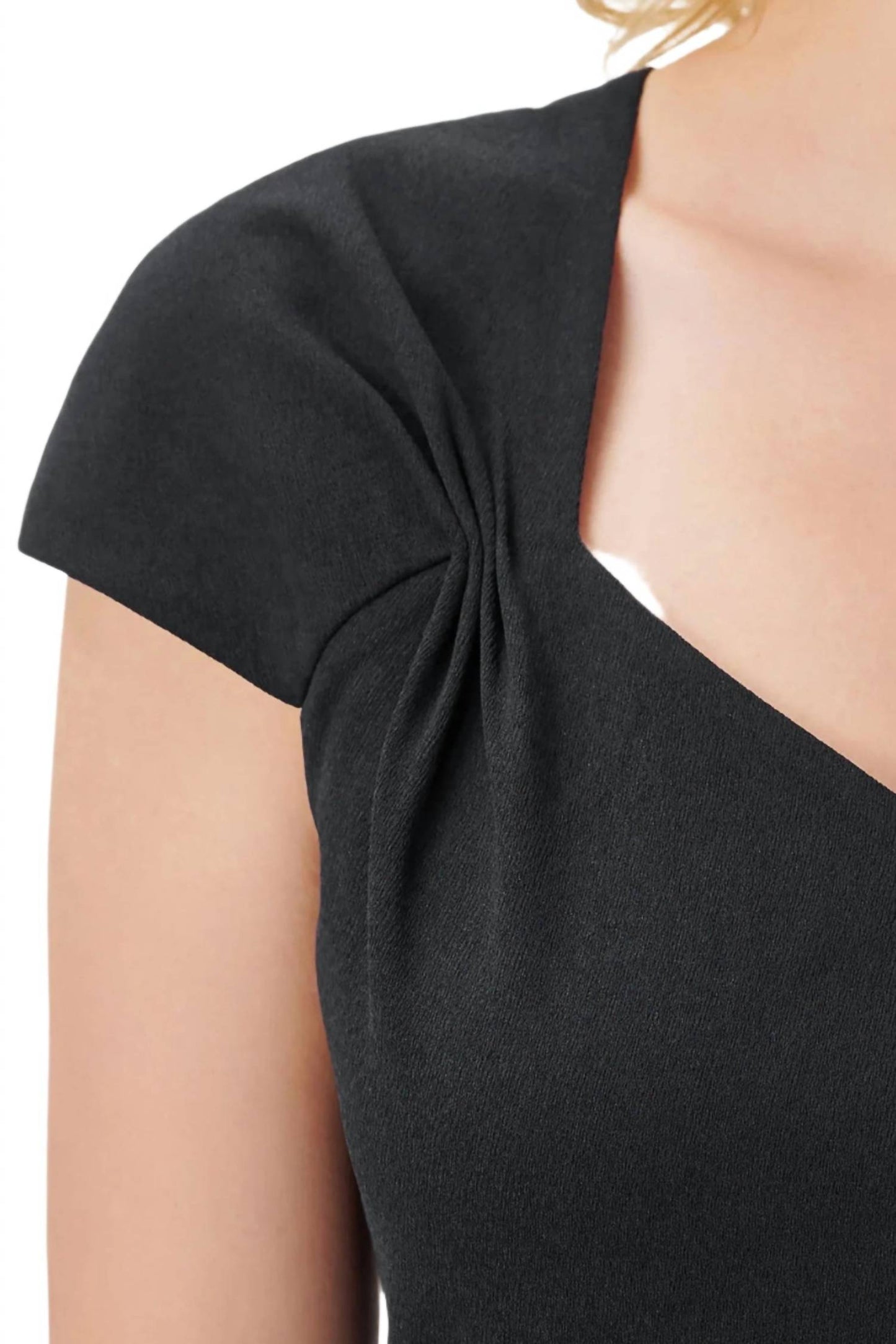 Adrianna Papell - Bertha Solid High Low Hem Crepe Dress