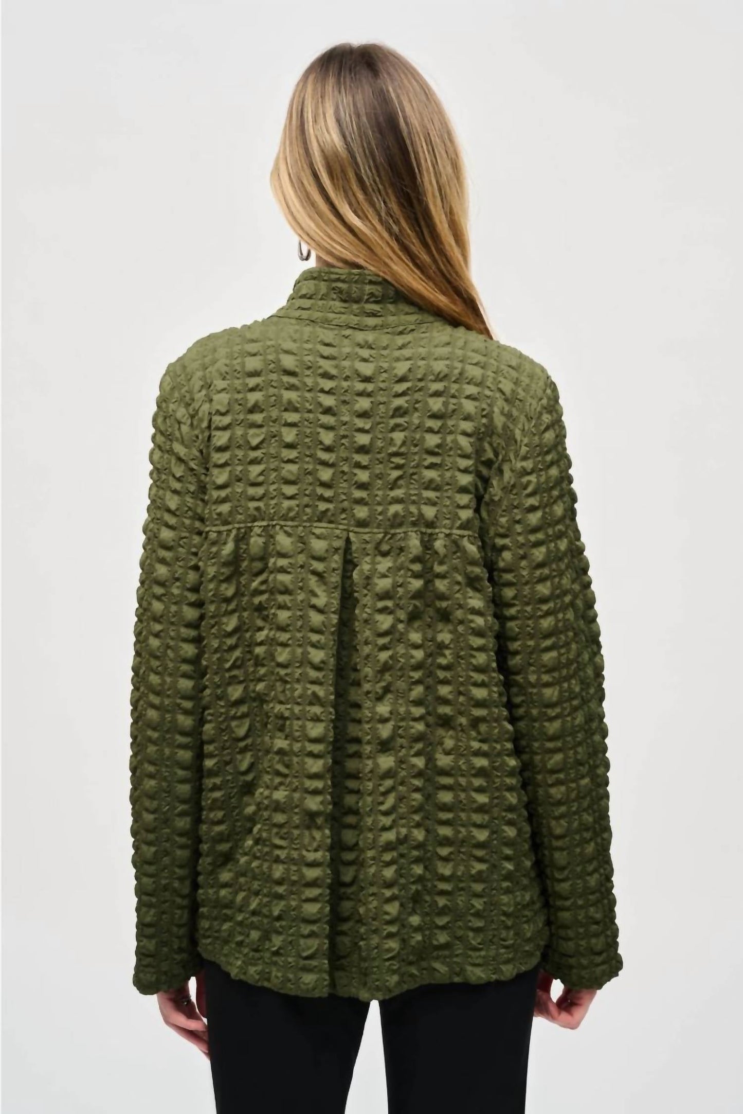 Joseph Ribkoff - Bubble Jacquard Mock Collar Jacket