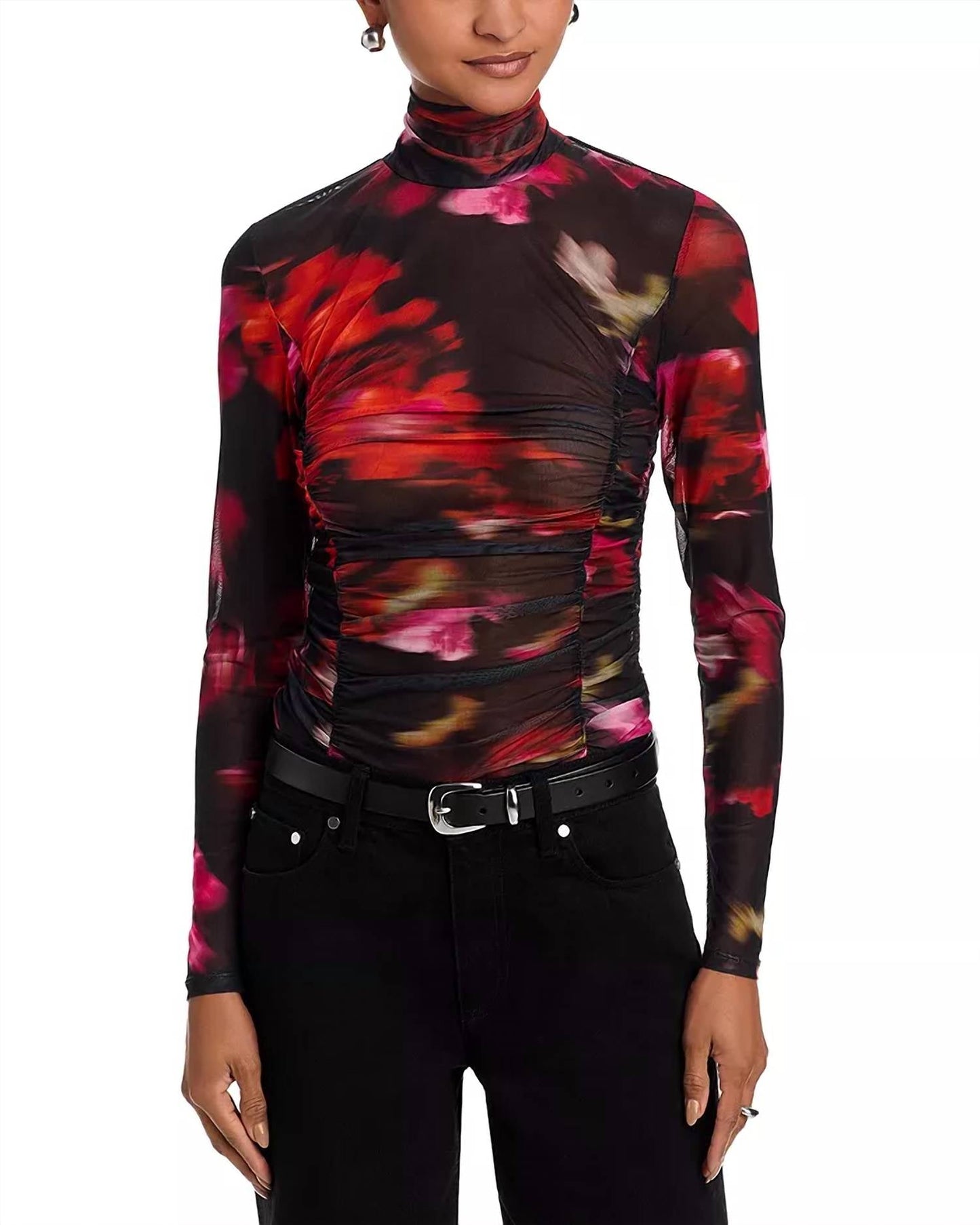 steve-madden-taylore-printed-mesh-mock-neck-top