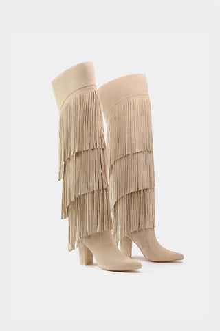 Dantelle Apparel - Women's Fringe Leather Tall Vespa Boots