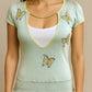 Paparazzi - Chained V-neck Top With Embroidery & Beaded Works
