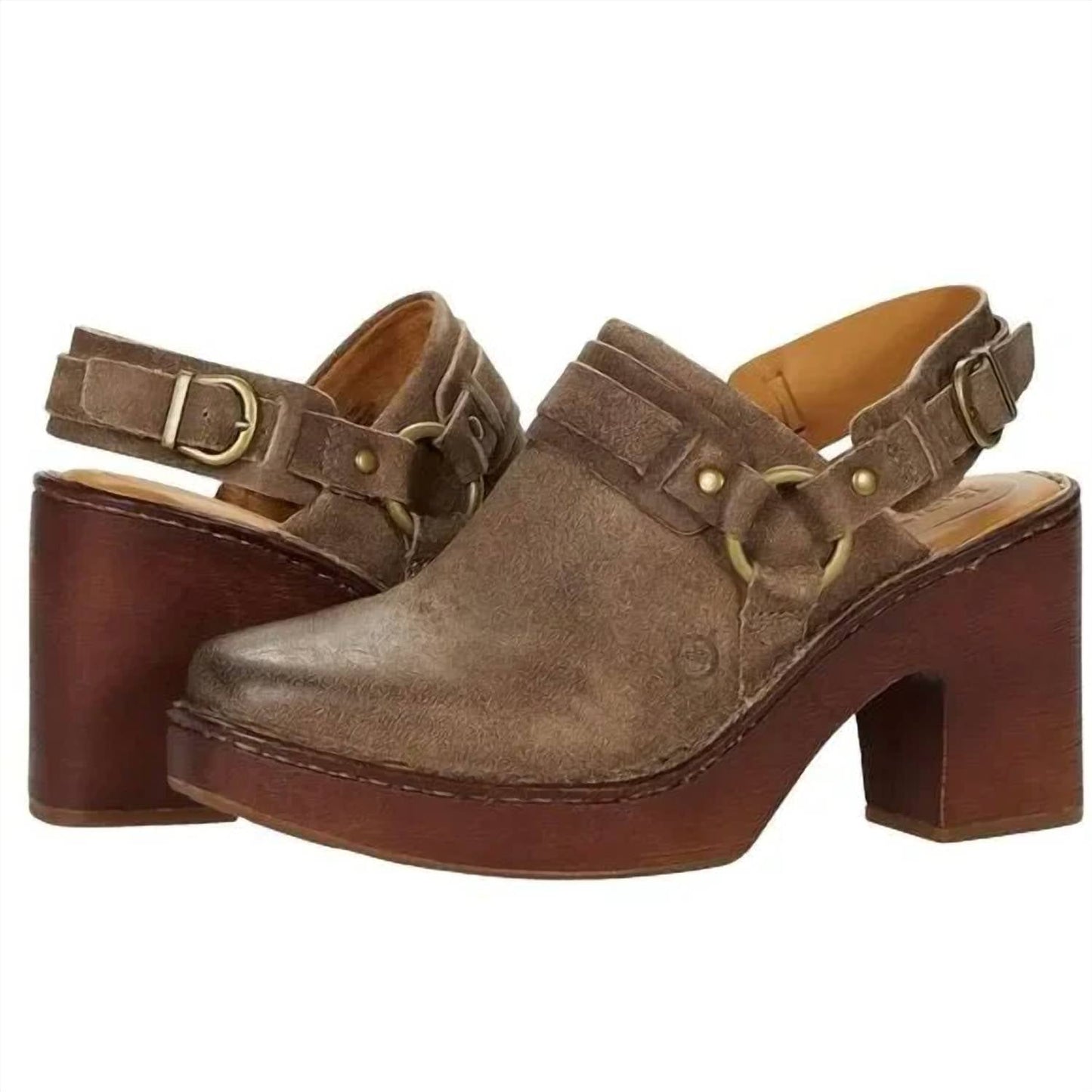 Born - Women's Hudson Leather Slingback Clogs