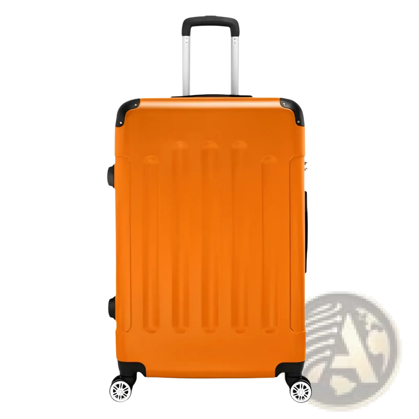 3-in-1 Lightweight Orange Abs Hard Shell Trolley Suitcase Set