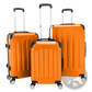 3-in-1 Lightweight Orange Abs Hard Shell Trolley Suitcase Set