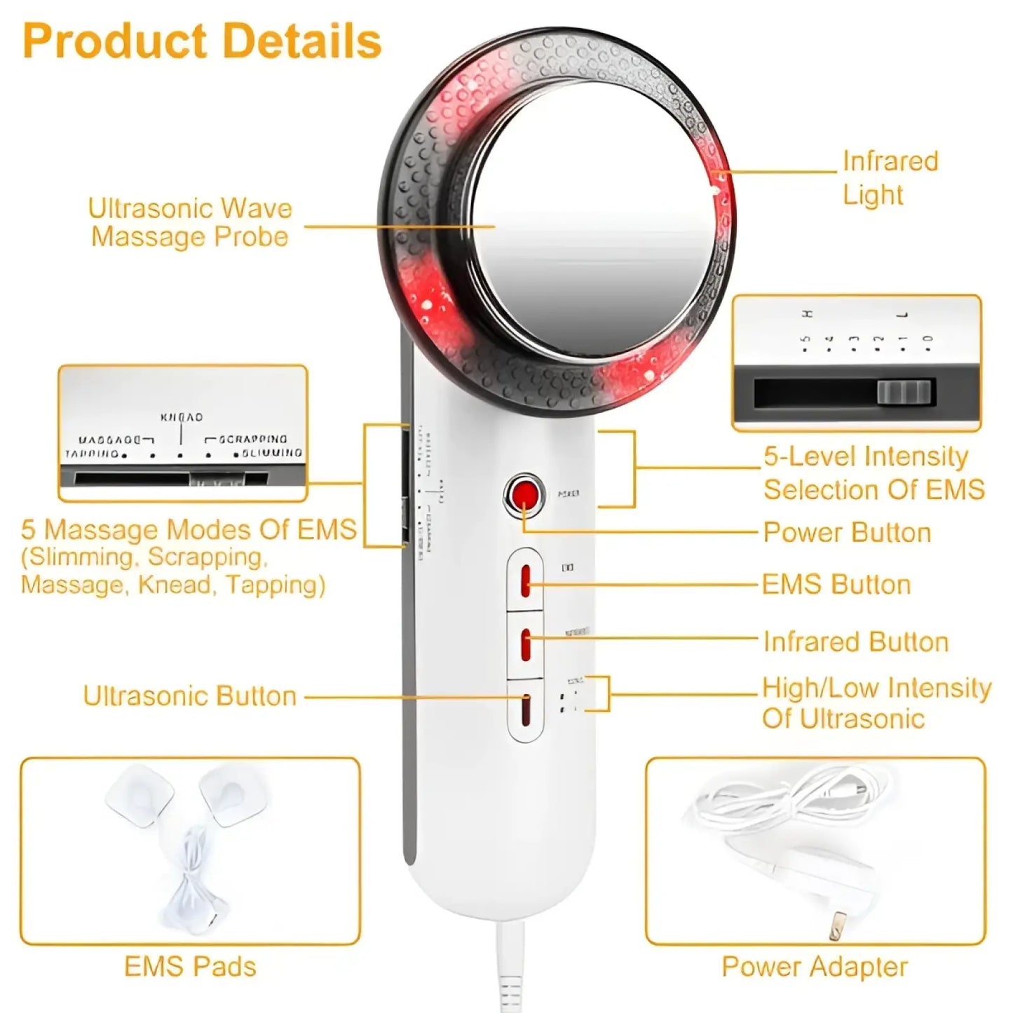 3-in-1 Ultrasonic Ems Infrared Body Sculpting Massager