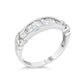 .925 Sterling Silver 1/2 Cttw Baguette Cut Diamond Channel Set X-Station Wedding Ring (H-I Color, I1-I2 Clarity) - Size 6-1/2