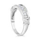 .925 Sterling Silver 1/2 Cttw Baguette Cut Diamond Channel Set X-Station Wedding Ring (H-I Color, I1-I2 Clarity) - Size 6-1/2