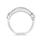 .925 Sterling Silver 1/2 Cttw Baguette Cut Diamond Channel Set X-Station Wedding Ring (H-I Color, I1-I2 Clarity) - Size 6-1/2