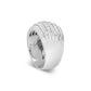 .925 Sterling Silver 1.0 Cttw Baguette-Cut Diamond 6-Row Channel Set Domed Tapered Cocktail Fashion Ring (H-I Color, I2-I3 Clarity) - Size 6-1/2