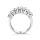 .925 Sterling Silver 1.0 Cttw Baguette Cut Diamond Vertical Channel Fluted Multi-Row Unisex Fashion Wedding Ring (H-I Color, I1-I2 Clarity) - Size 6-3/4