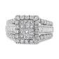 14K White Gold 2.00 Cttw Composite Head with Halo and Side Stones Diamond Ring (H-I Color, SI1-SI2 Clarity) - Ring Size 7