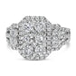 14K White Gold 2 1/4 Cttw Diamond Cocktail Cluster Ring (G-H Color, SI2-I1 Clarity) - Size 7