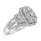 14K White Gold 2 1/4 Cttw Diamond Cocktail Cluster Ring (G-H Color, SI2-I1 Clarity) - Size 7