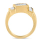 14K Yellow Gold 1 5/8 Cttw Invisible-Set Princess and Baguette Diamond Cocktail Band Ring