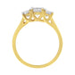 10K Yellow Gold Princess-Cut Diamond Three Stone Band Ring (1 Cttw, J-K Color, I1-I2 Clarity) - Size 6