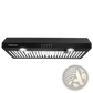 30 Inch Black Range Hood 600cfm Under Cabinet Vent Led