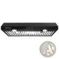 30 Inch Black Range Hood 600cfm Under Cabinet Vent Led