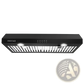 30 Inch Black Range Hood 600cfm Under Cabinet Vent Led