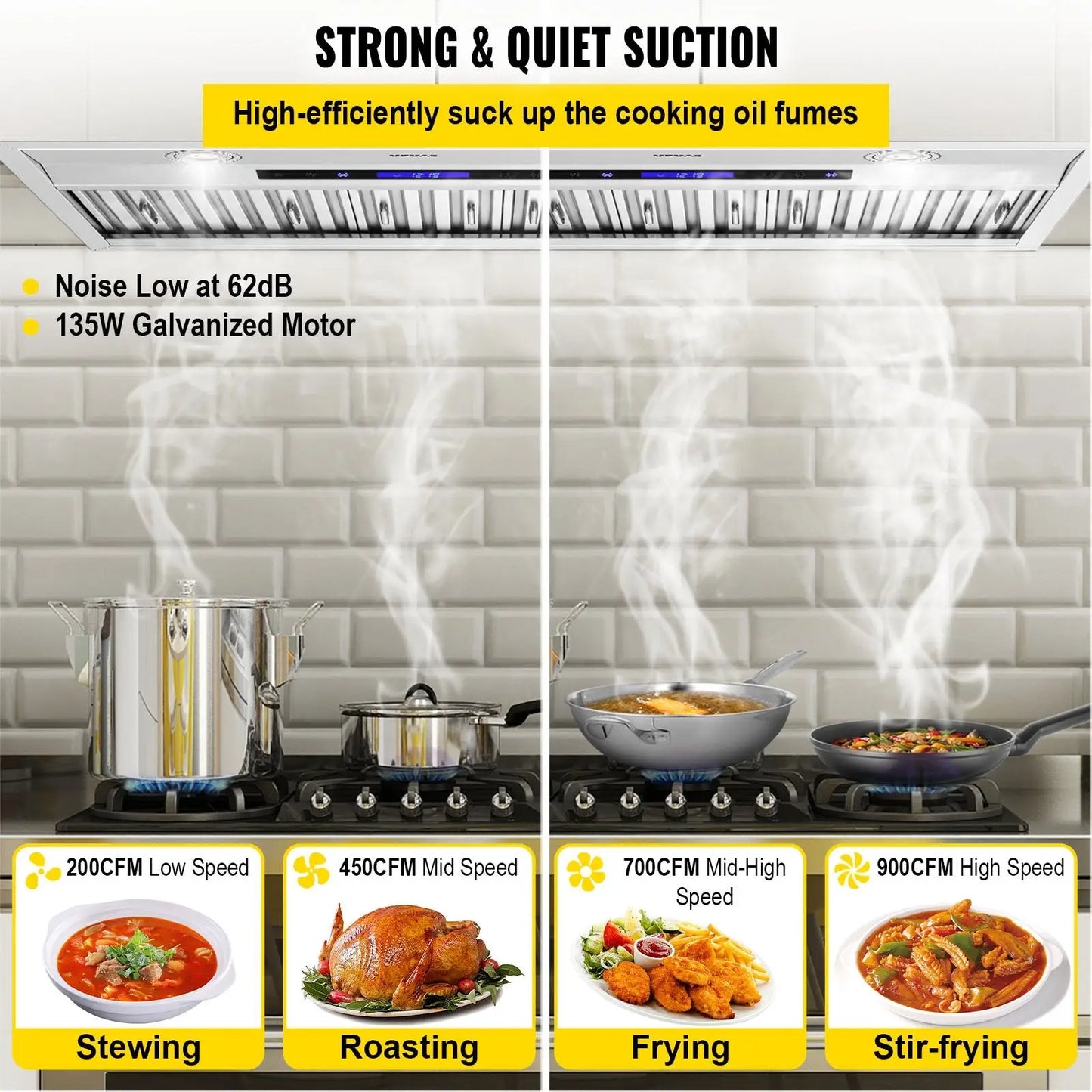 30 Inch Insert Range Hood 900cfm Stainless Steel Vent